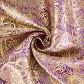 Clarke Paisley Brocade Fabric—Purple and Gold—Polyester Blend—58|60 Inches Wide—Available by the Yard—Nationwide Shipping